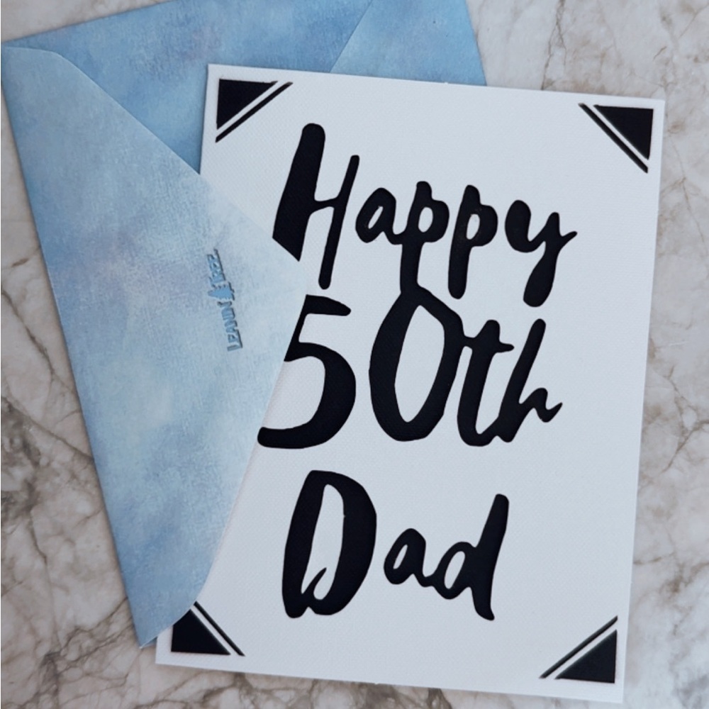 Black & White Dad Father 50th Birthday Card, You're The Best Dad Card